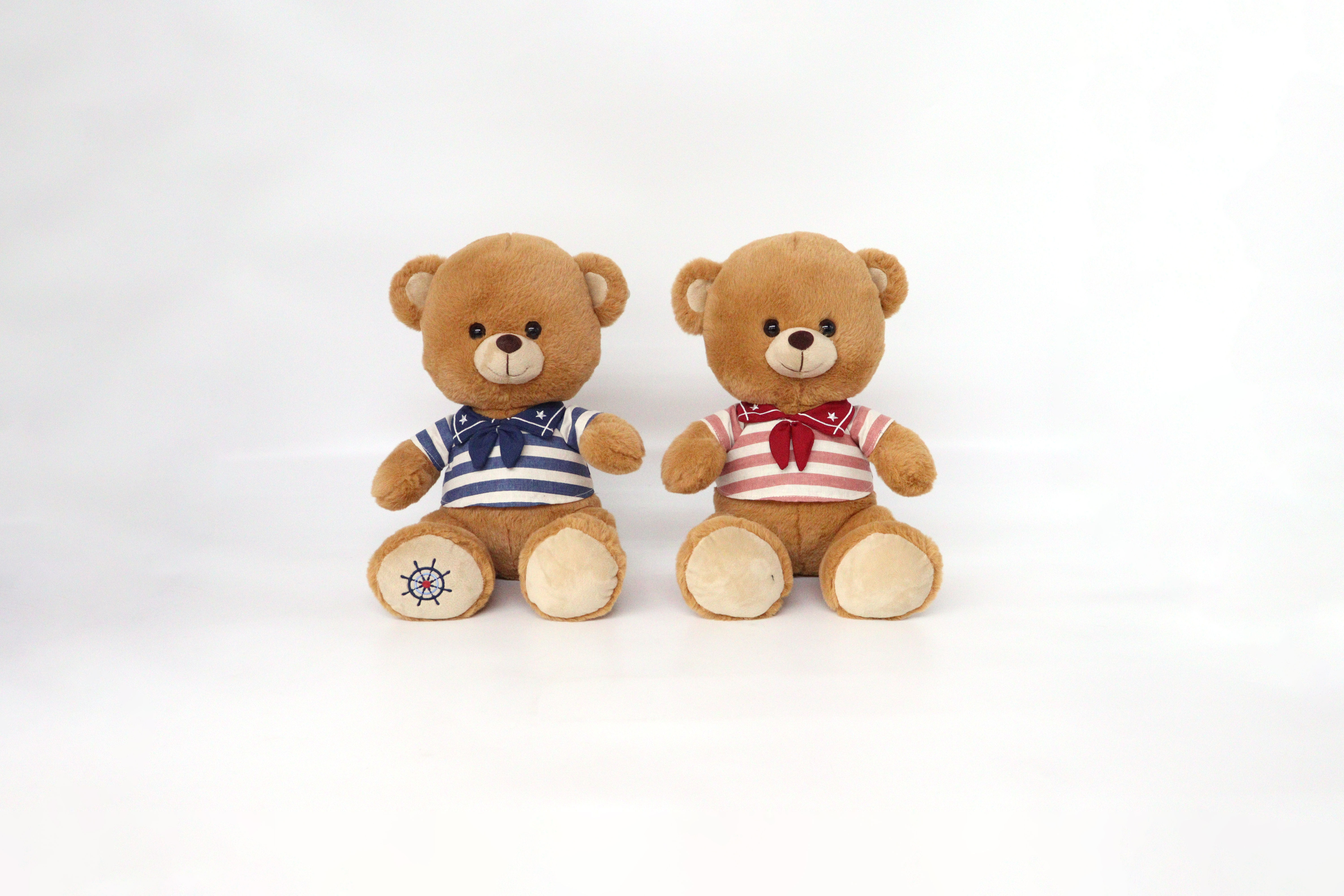 Sj-6951 30cm Stuffed Teddy Bear Plush Toy with Navy Dress