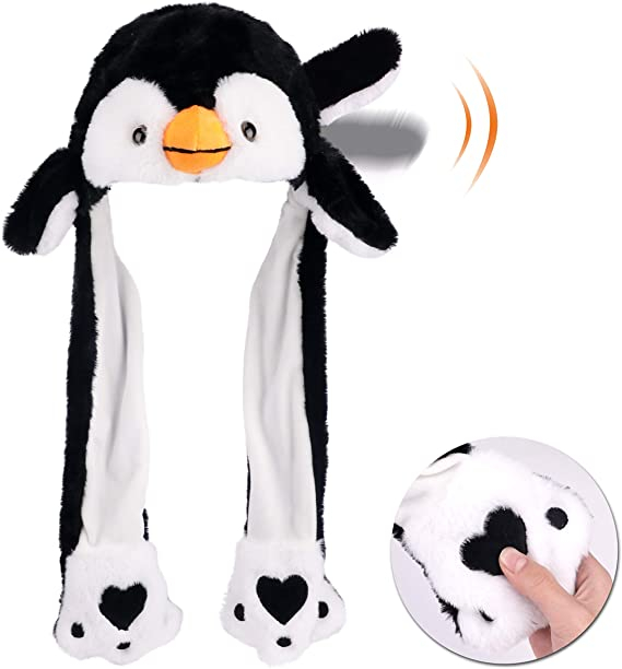 22 Inch Animal Hat with Ears Moving Jumping Pop Up Beating Plush Dress Up