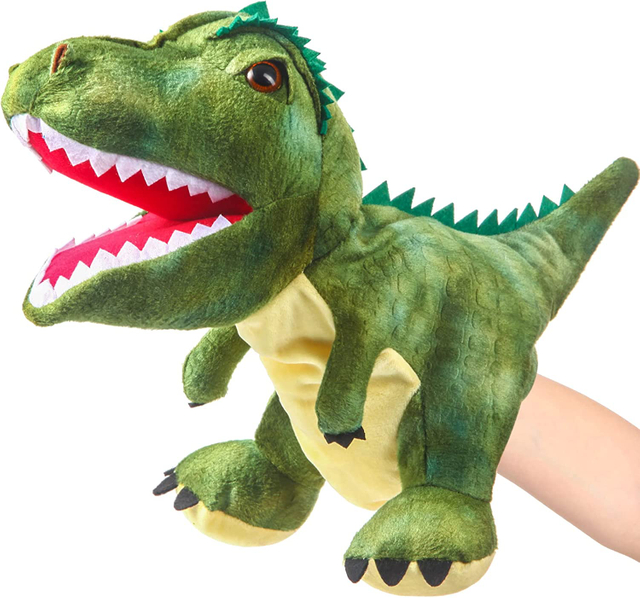 Kids Interaction Stuffed Animal Dinosaur Shape Hand Puppets