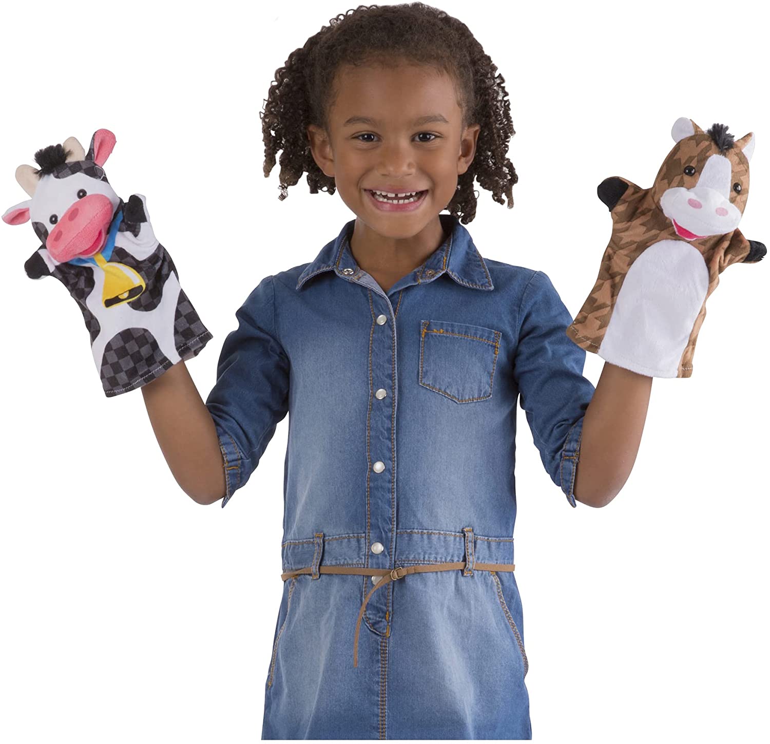 Farm Friends Hand Puppets,Cow, Horse, Sheep, and Pig Hand Puppets