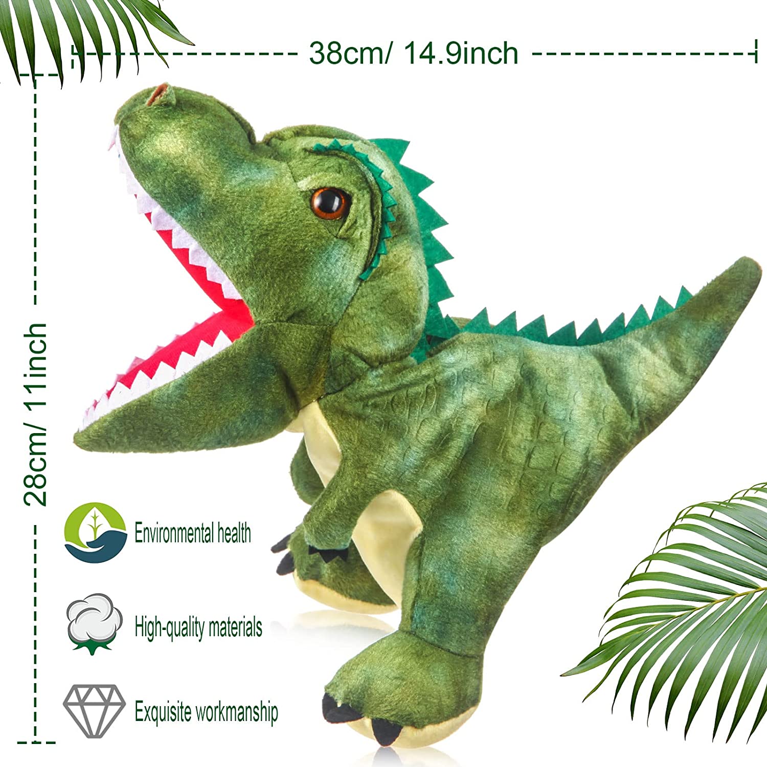 Kids Interaction Stuffed Animal Dinosaur Shape Hand Puppets