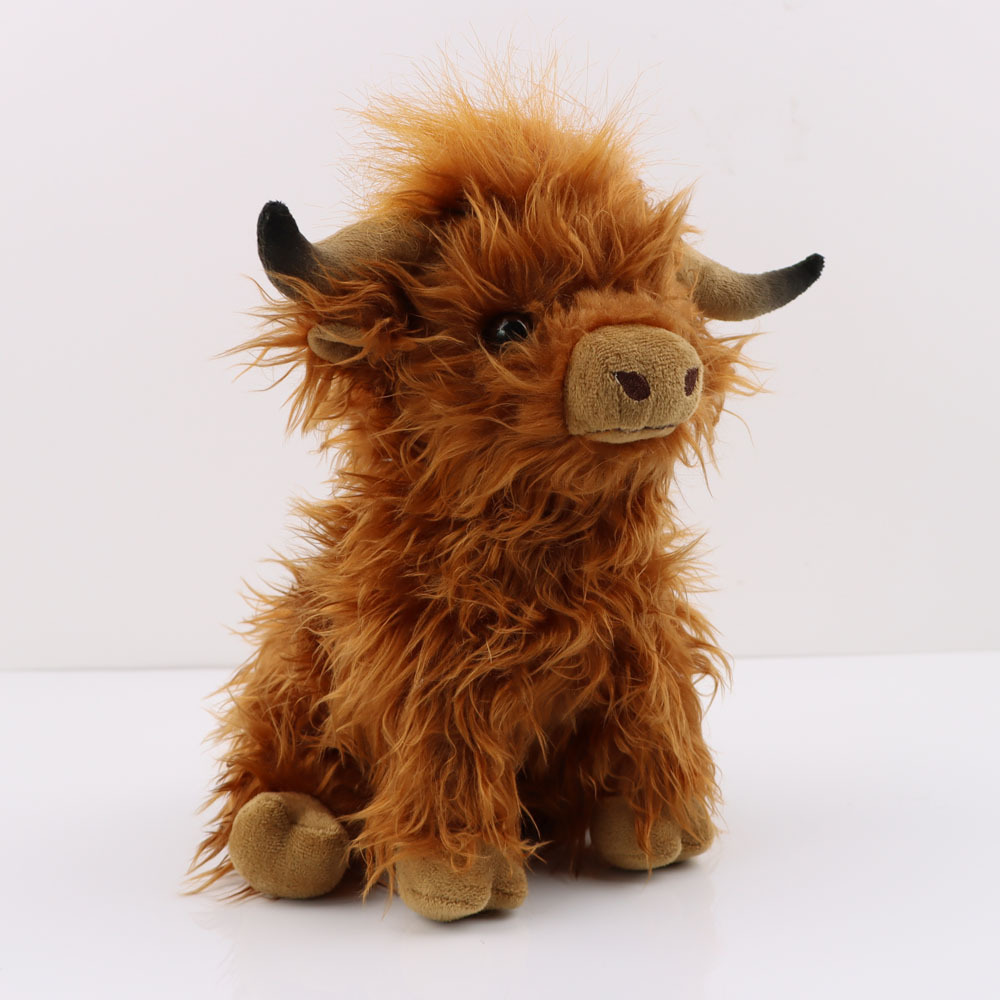 Brown Highland Cow with Mooing Sound,Soft Cuddly Farm Toy,Naturli Eco-Friendly Plush