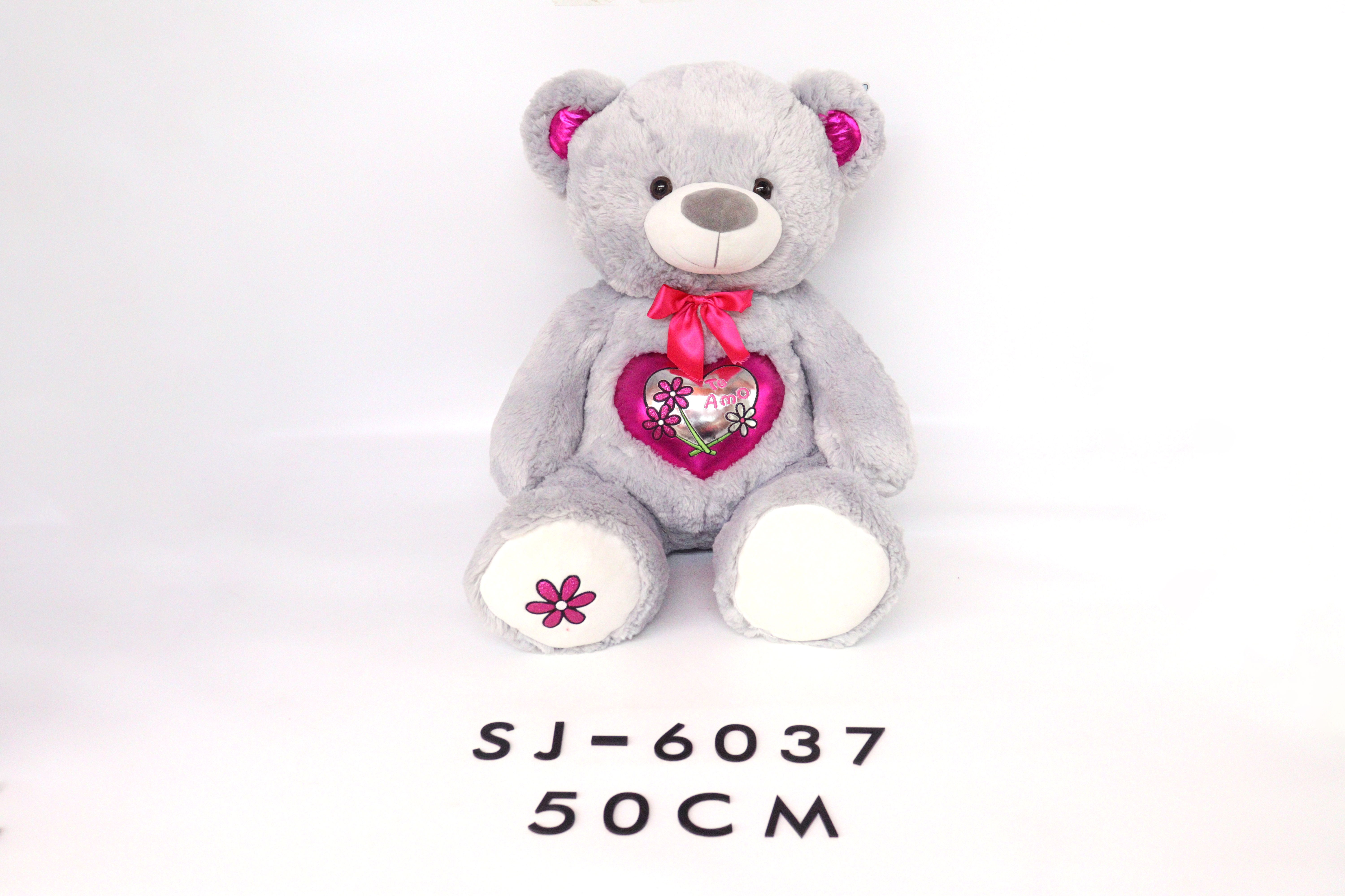 50CM Gray Brown Stuffed Love Heart Teddy Bear Plush Toy