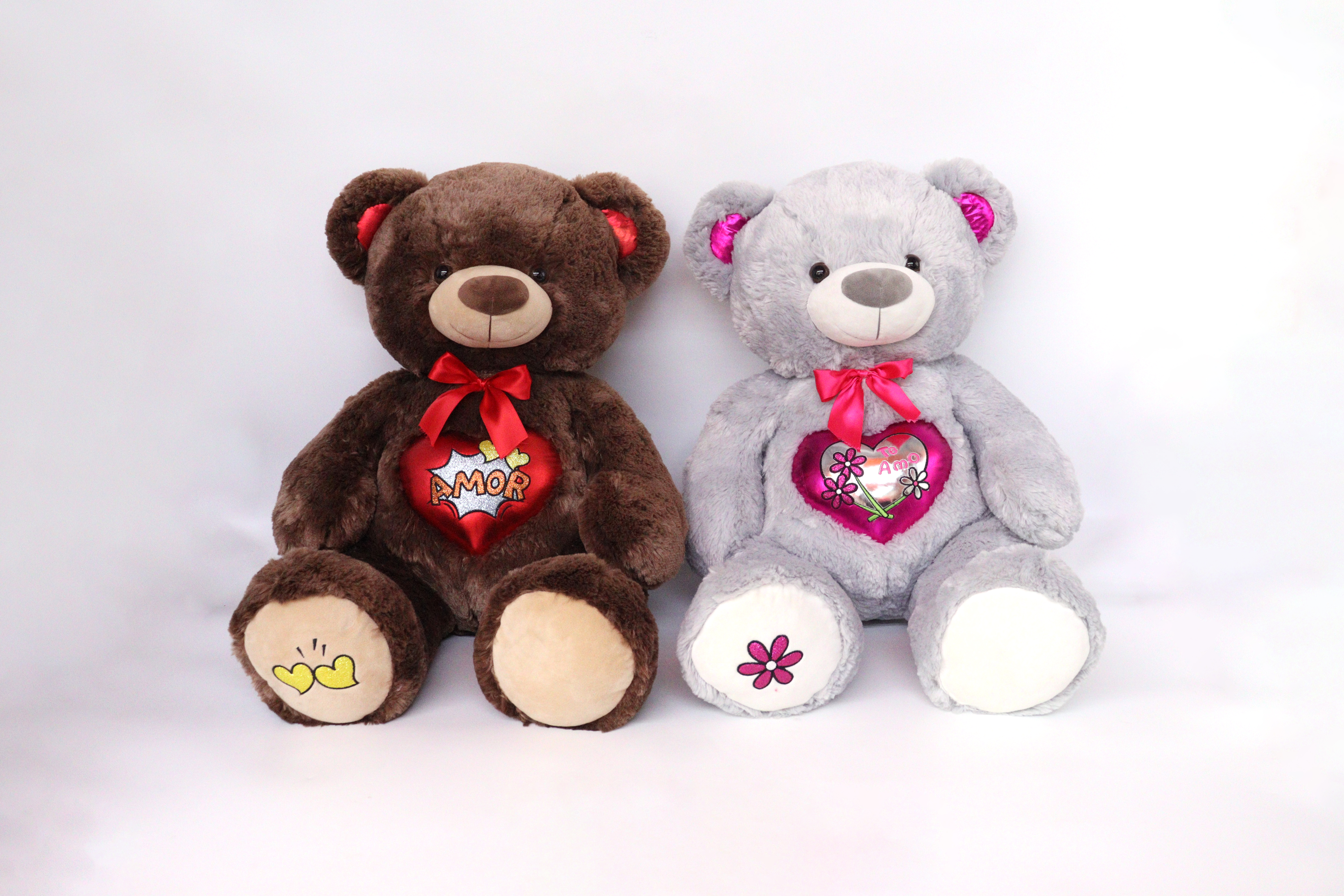 50CM Gray Brown Stuffed Love Heart Teddy Bear Plush Toy