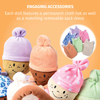 Sensory Multi-Cultural Plush,Basket of Babies Plush Dolls,Dress Up Doll Toys for Infants