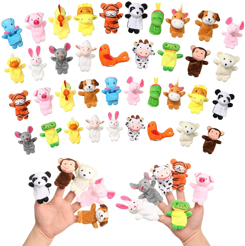 60 Pcs Finger Puppets Set,Different Stuffed Animals Finger Puppets for Role Playing, Teaching