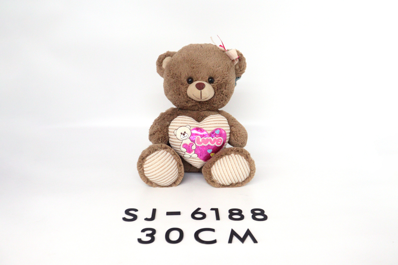 30cm Love Heart Stuffed Teddy Bear Plush Toy 