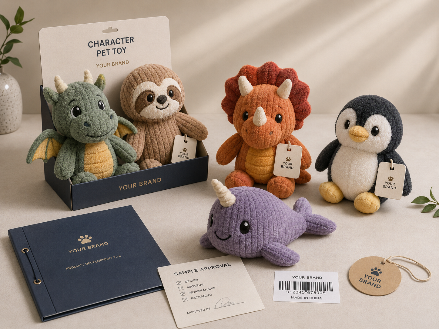 Licensed character plush pet toys for sports entertainment and IP programs